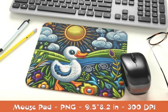 Evaluating Embroidery Duck Mousepad PNG for Etsy Shops