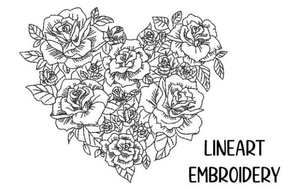 Review: Heart of Roses Lineart Embroidery Design