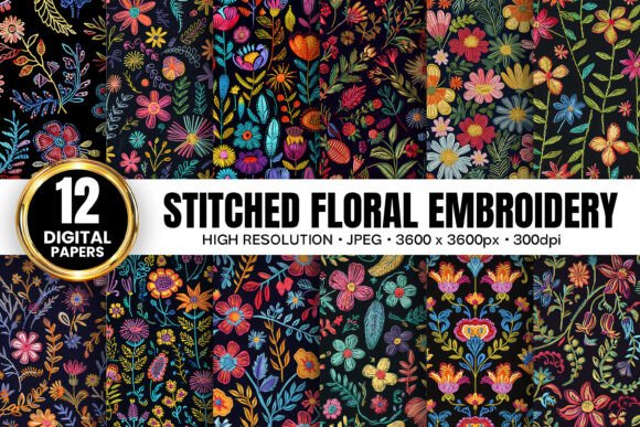 Reviewing Colorful Stitched Floral Embroidery