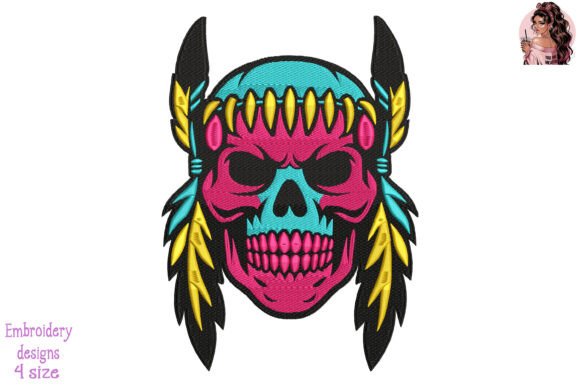 Reviewing Psychedelic War Skull Embroidery for Etsy