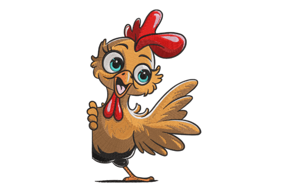 Reviewing the Adorable Cartoon Chicken Embroidery Design