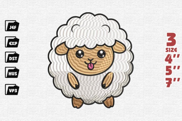 Reviewing the Cute Fluffy Sheep Embroidery Design